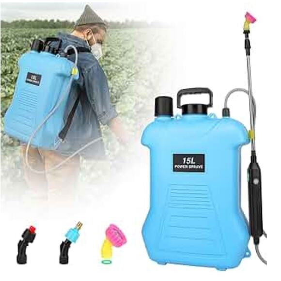 Electric Backpack Garden Sprayer 4 Gallon Battery Pump Lawn Yard Plant Weed - Picture 1 of 7